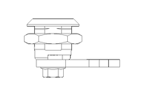 Drehriegel mit Zunge H22