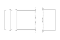 Schlauchtülle G 1/2" LW 19 Ms