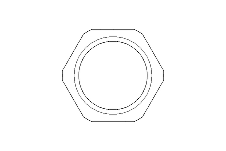 Hexagon lock nut M16 Ni-plated brass