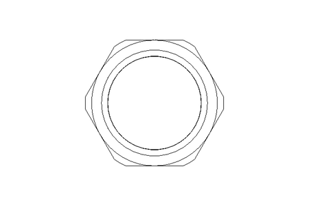 Hexagon lock nut M16 Ni-plated brass