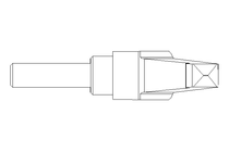 Klemmhebel M12x40 Außengewinde 1.4305