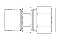 Conector roscado p/ tubos 10 R3/8" Niro