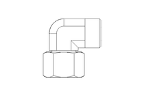 Threaded elbow connector L 15 St ISO8434