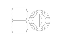 Threaded elbow connector L 22 St ISO8434