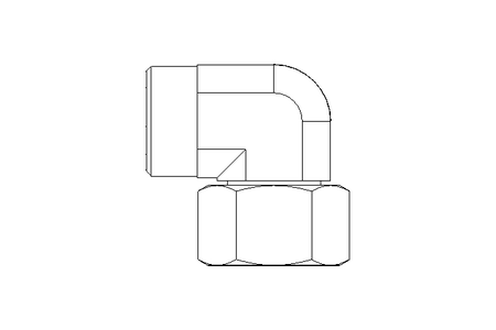 Threaded elbow connector L 22 St ISO8434