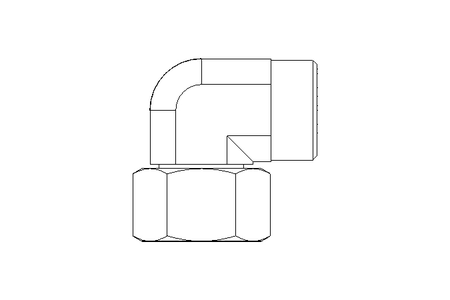 Threaded elbow connector L 22 St ISO8434