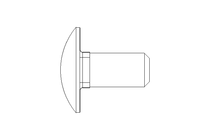 Round head screw M12x25 A2 DIN603