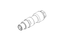 Conector Plug reto M8x1 3-polos 4A