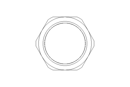 Hexagon lock nut M25 Ni-plated brass