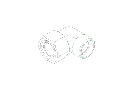 Threaded elbow connector L 22 St ISO8434