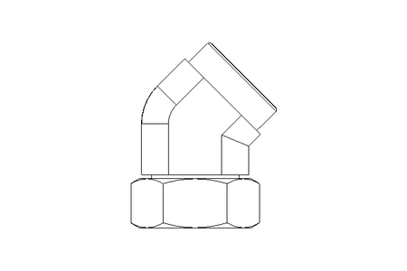 Threaded elbow connector L 42 St ISO8434