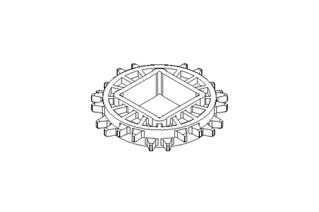 Kettenrad DB40 B19,8 Z12 POM