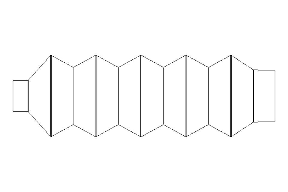 Rubber bellows L=65-350 d=25 D=43