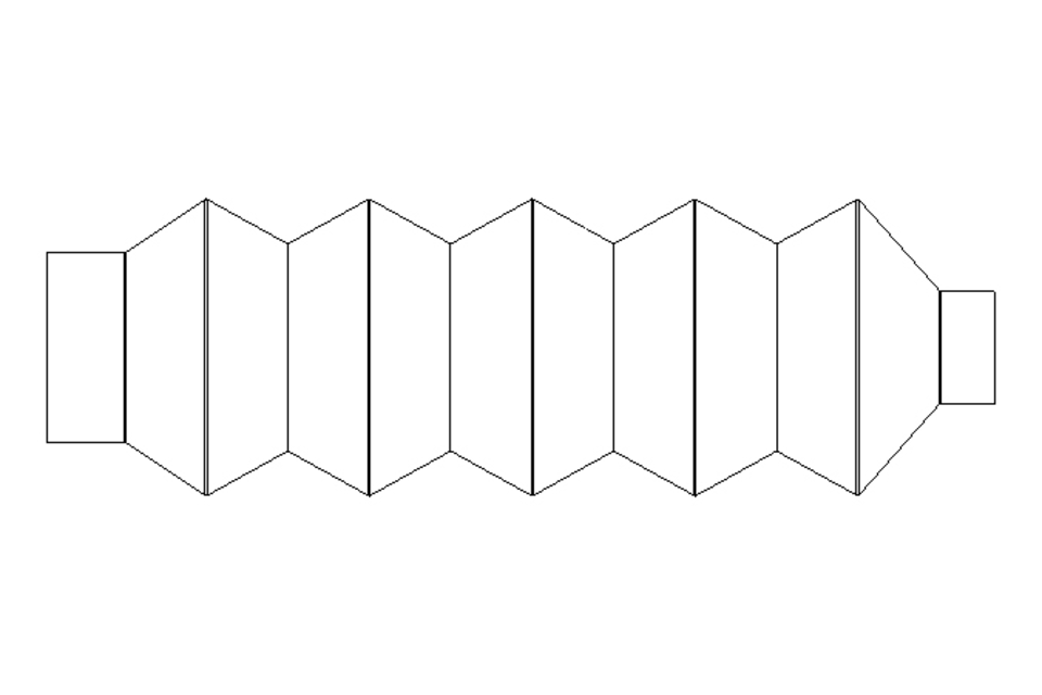 Rubber bellows L=65-350 d=25 D=43