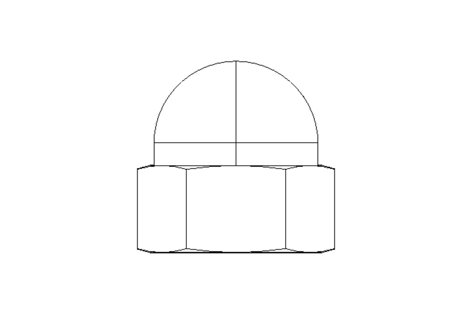 Hexagon cap nut M10 A2 DIN1587